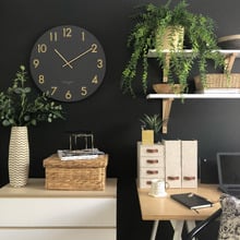Charcoal Grey Jones Silent Wall Clock
